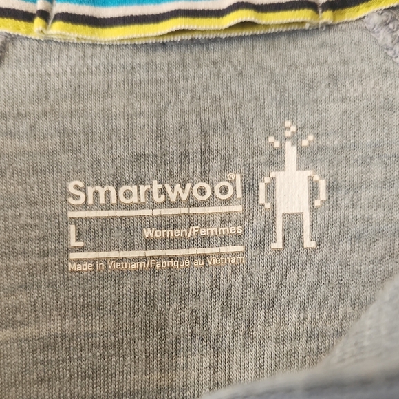 Smartwool Light Gray Quarter-Zip Top size large - Picture 2 of 6